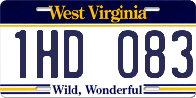 WV license plate 1HD083