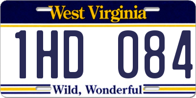 WV license plate 1HD084