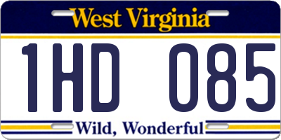 WV license plate 1HD085