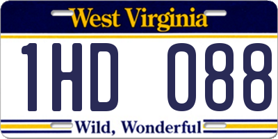 WV license plate 1HD088