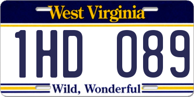 WV license plate 1HD089