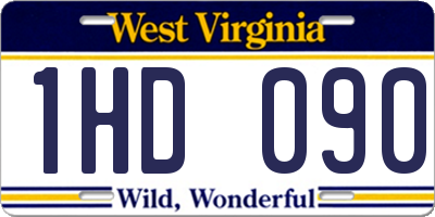 WV license plate 1HD090