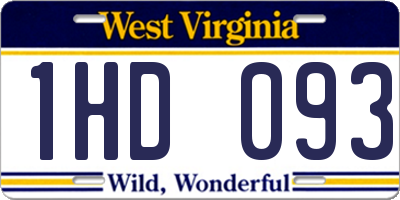 WV license plate 1HD093