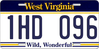 WV license plate 1HD096