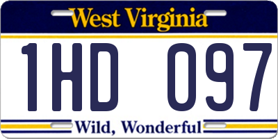 WV license plate 1HD097