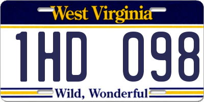 WV license plate 1HD098