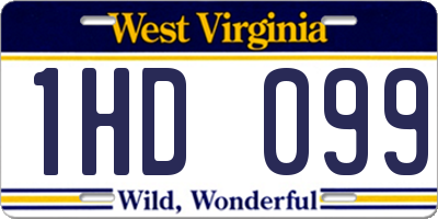 WV license plate 1HD099