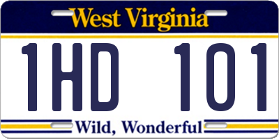 WV license plate 1HD101