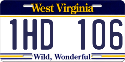 WV license plate 1HD106