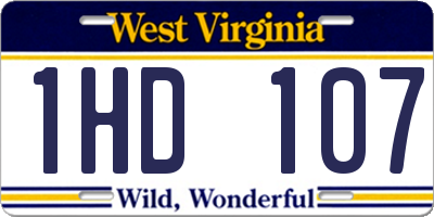 WV license plate 1HD107