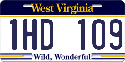 WV license plate 1HD109
