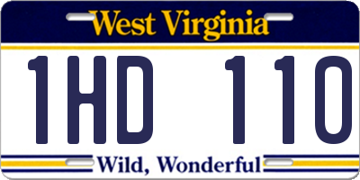 WV license plate 1HD110