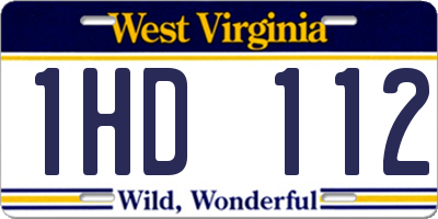 WV license plate 1HD112