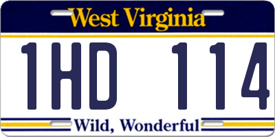 WV license plate 1HD114