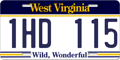 WV license plate 1HD115