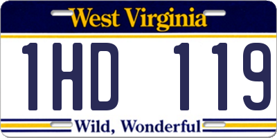 WV license plate 1HD119