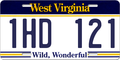 WV license plate 1HD121