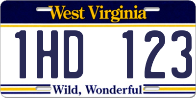 WV license plate 1HD123
