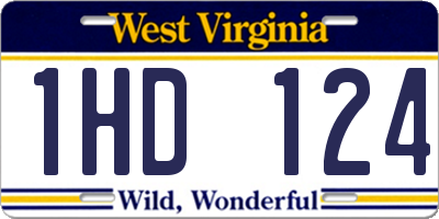 WV license plate 1HD124