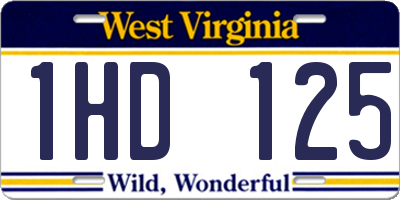 WV license plate 1HD125