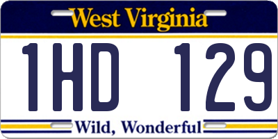 WV license plate 1HD129
