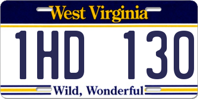 WV license plate 1HD130