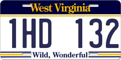 WV license plate 1HD132