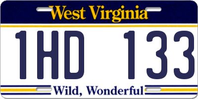 WV license plate 1HD133