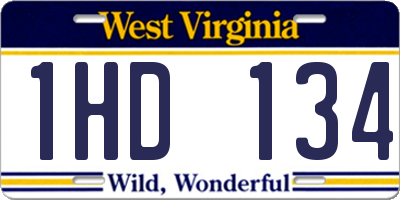 WV license plate 1HD134