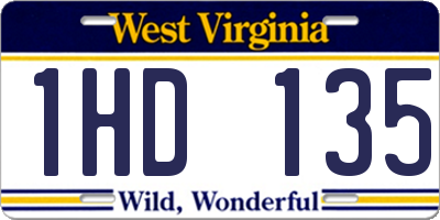 WV license plate 1HD135