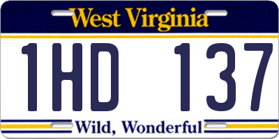 WV license plate 1HD137
