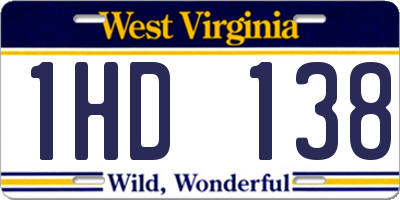 WV license plate 1HD138
