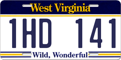 WV license plate 1HD141