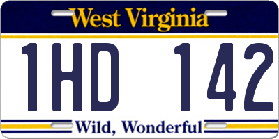 WV license plate 1HD142