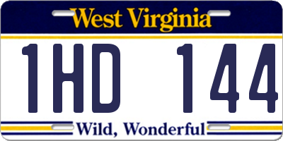 WV license plate 1HD144