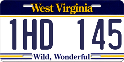 WV license plate 1HD145