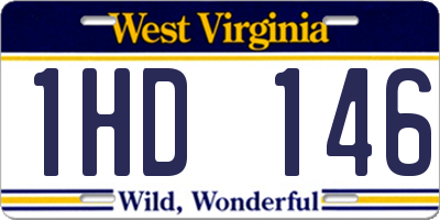 WV license plate 1HD146