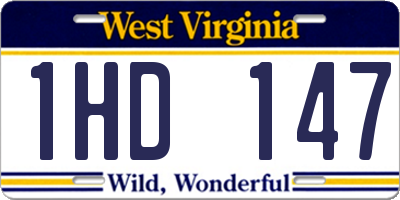 WV license plate 1HD147