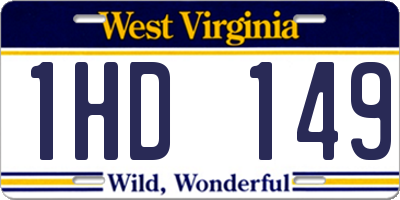 WV license plate 1HD149