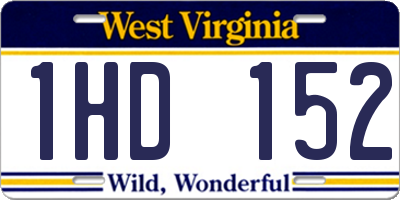 WV license plate 1HD152