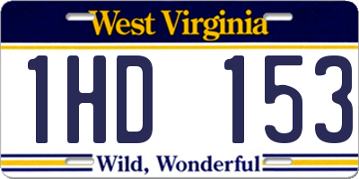 WV license plate 1HD153