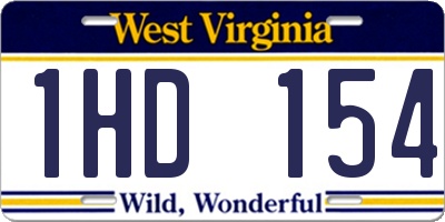 WV license plate 1HD154