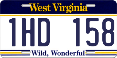 WV license plate 1HD158