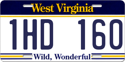 WV license plate 1HD160