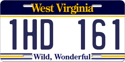 WV license plate 1HD161