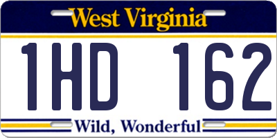WV license plate 1HD162