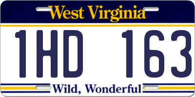 WV license plate 1HD163