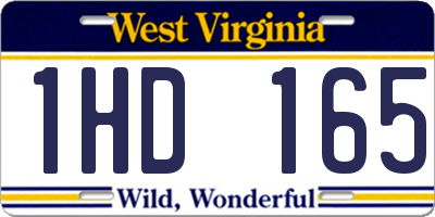 WV license plate 1HD165