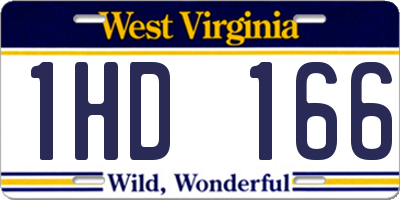WV license plate 1HD166