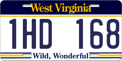 WV license plate 1HD168